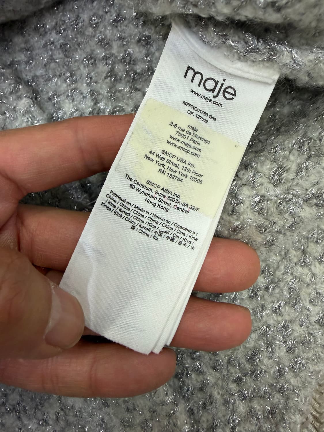 정품) maje 마쥬 회색 니트 원피스 36 상품이미지8