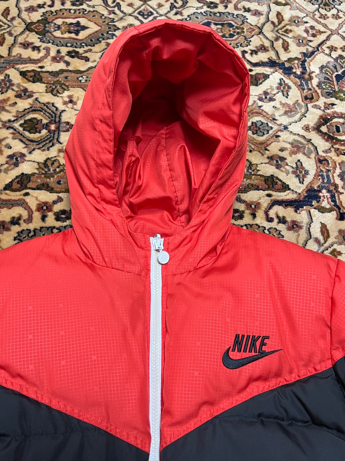 나이키 빈티지 윈드러너 오리털 패딩 자켓 레드/블랙 남녀공용 90사이즈 상품이미지5