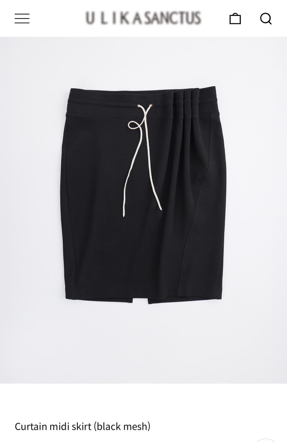 울리카상투스 커튼 미디 스커트 블랙 메쉬 M 상품이미지2