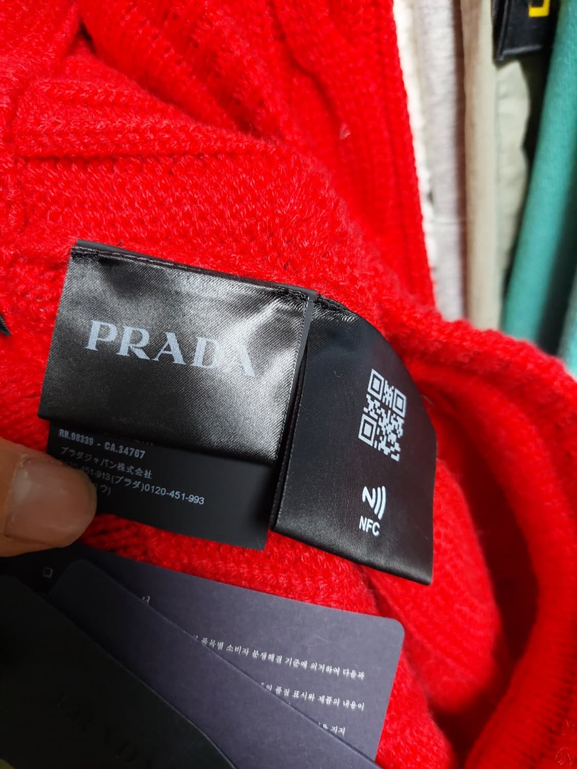 프라다 버건디 케이블 캐시미어 니트 반바지 50 백화점판 상품이미지8