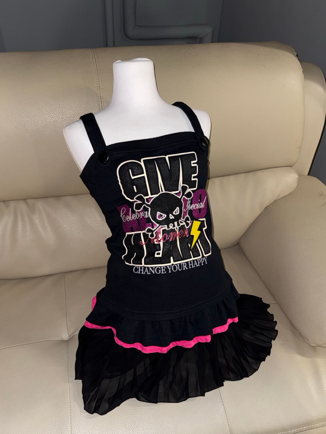 kawaii punk girl printing sleeveless 상품이미지1