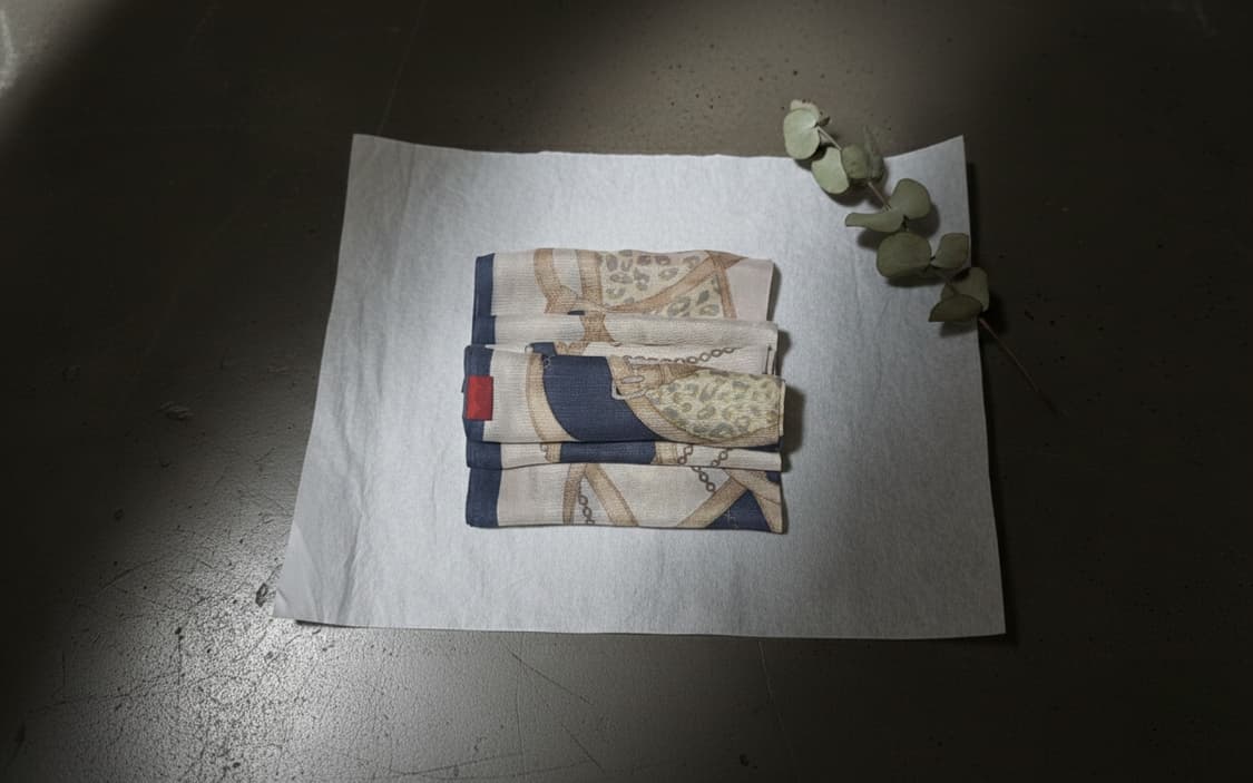 ELLE 엘르 실크 100% 체인 레오파드 스카프 상품이미지2