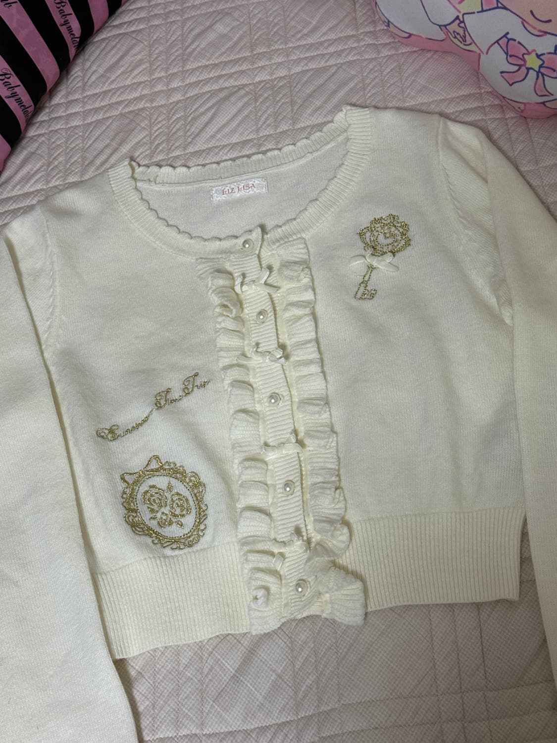 리즈리사 프릴 크롭 가디건 상품이미지3