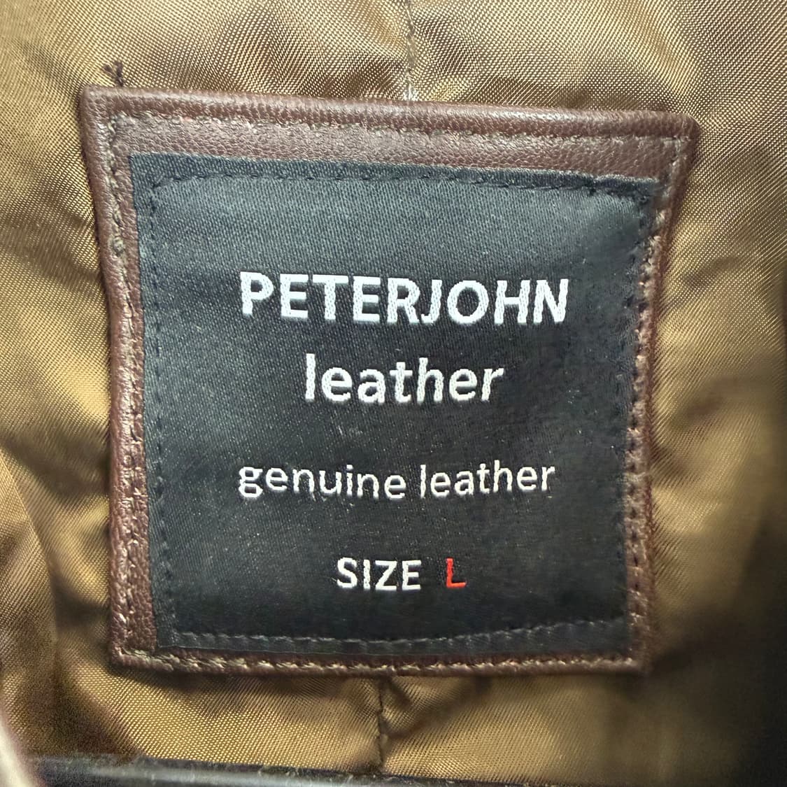 (L) PETERJOHN leather 천연가죽 라이더 자켓 브라운 상품이미지3