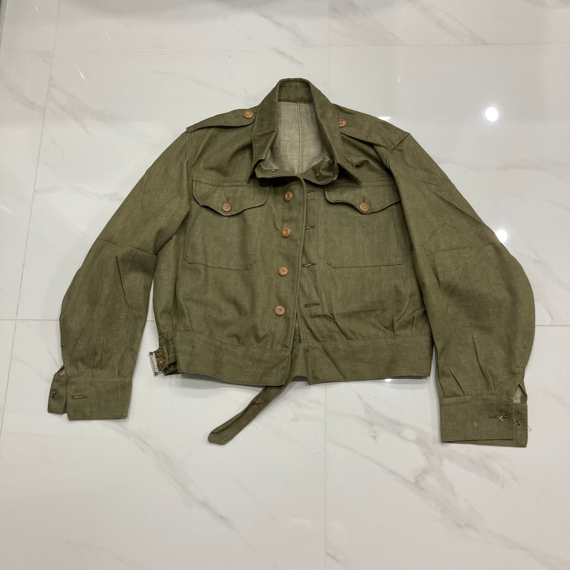55s British green denim 배틀드레스 자켓 상품이미지2