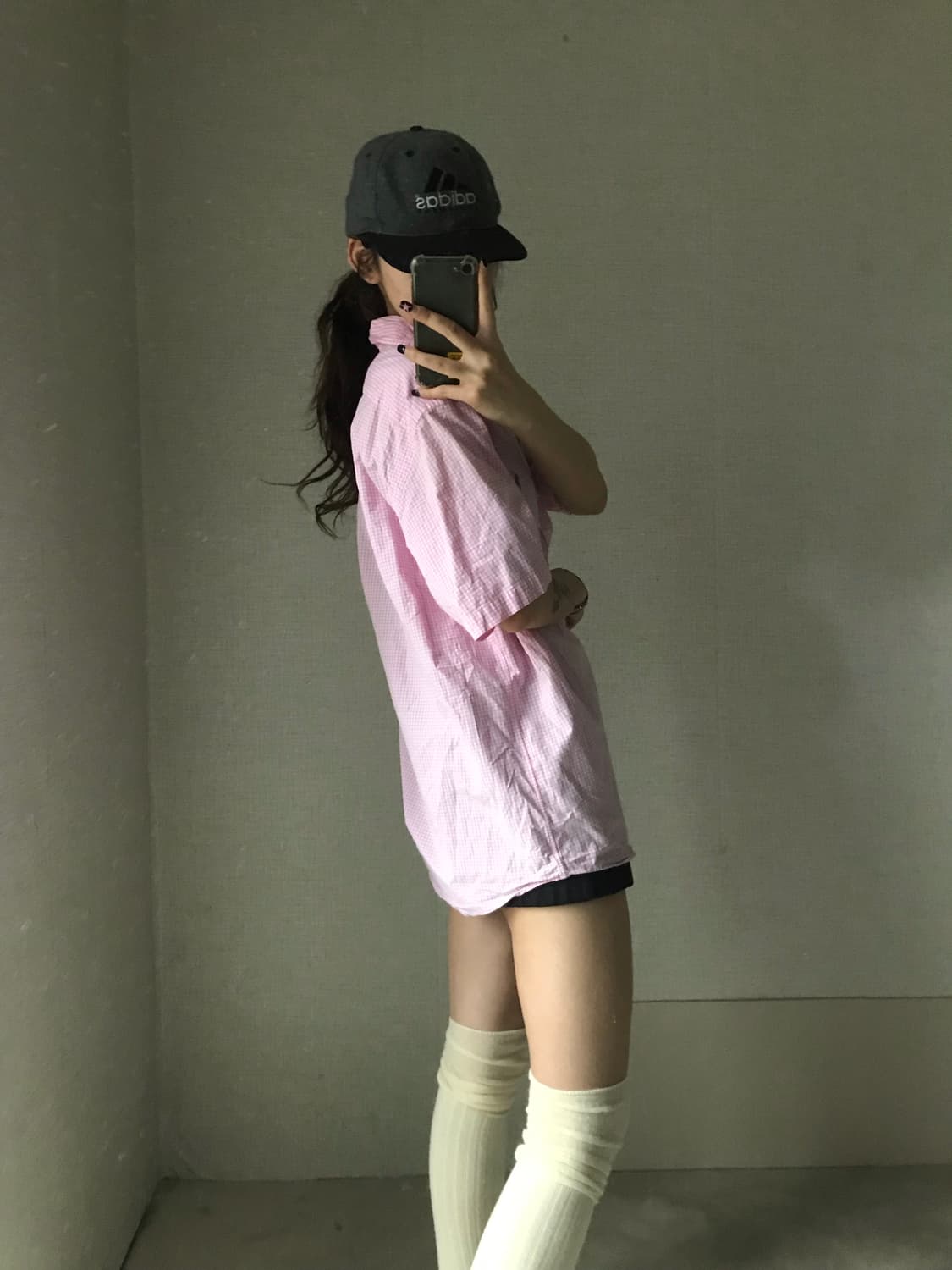 폴로 연핑크 깅엄체크 반팔 셔츠 상품이미지4
