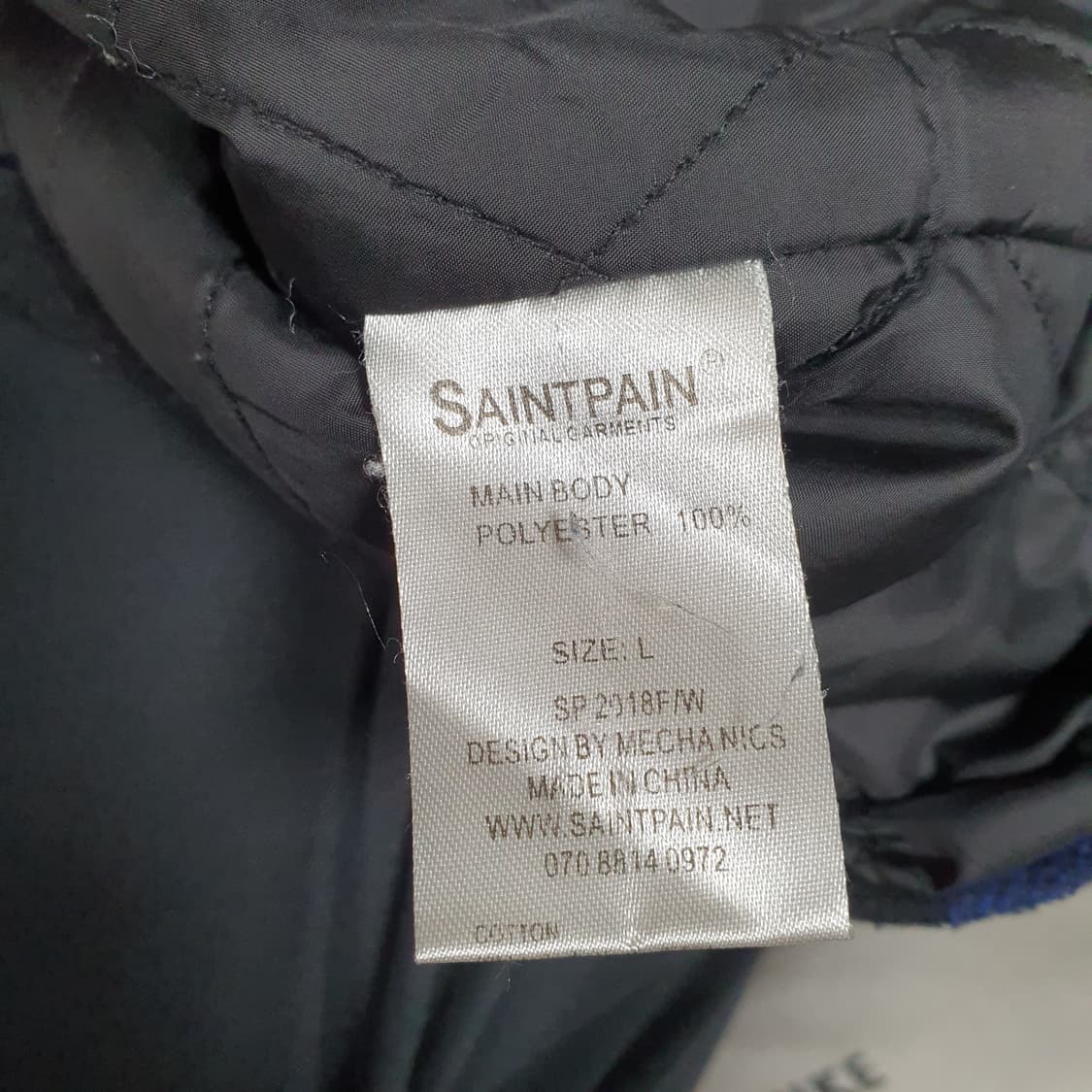 ✨ (바배) 세인트페인 체크패턴 성조기 패치 모직 박시 블루종 점퍼 상품이미지4