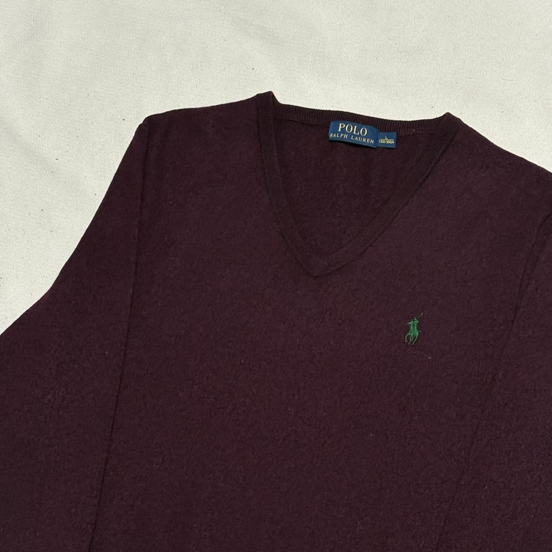 L 폴로랄프로렌 울 퍼플 브이넥 니트 상품이미지1