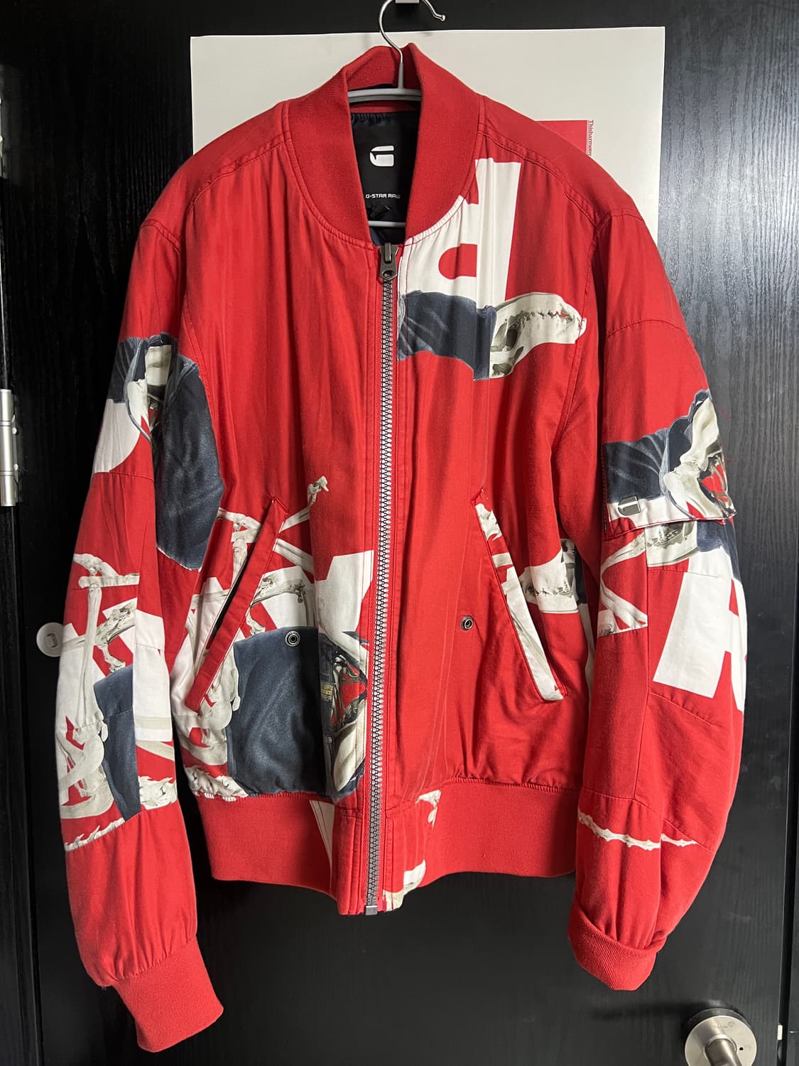 지스타로우 레드 퀄팅 자켓 상품이미지1