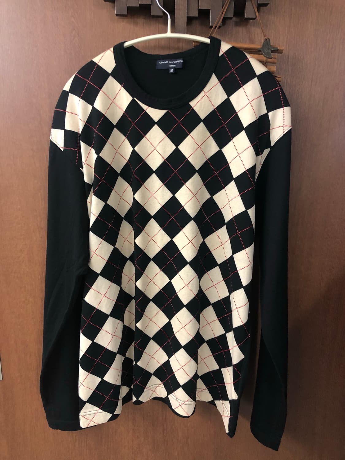 Comme des garcons homme 아가일 롱슬리브 M 상품이미지1