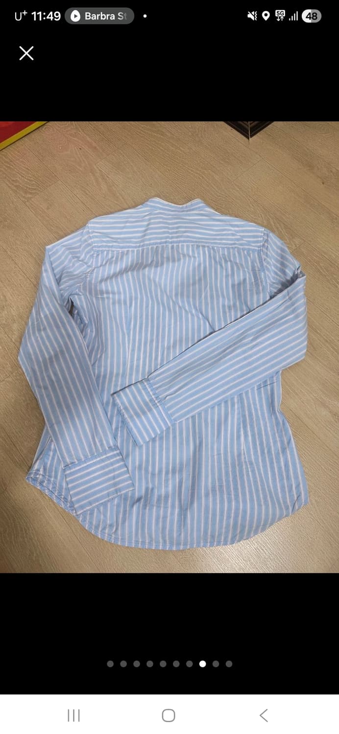 자라 여성 헨리넥 스트라이프 셔츠 S 상품이미지8