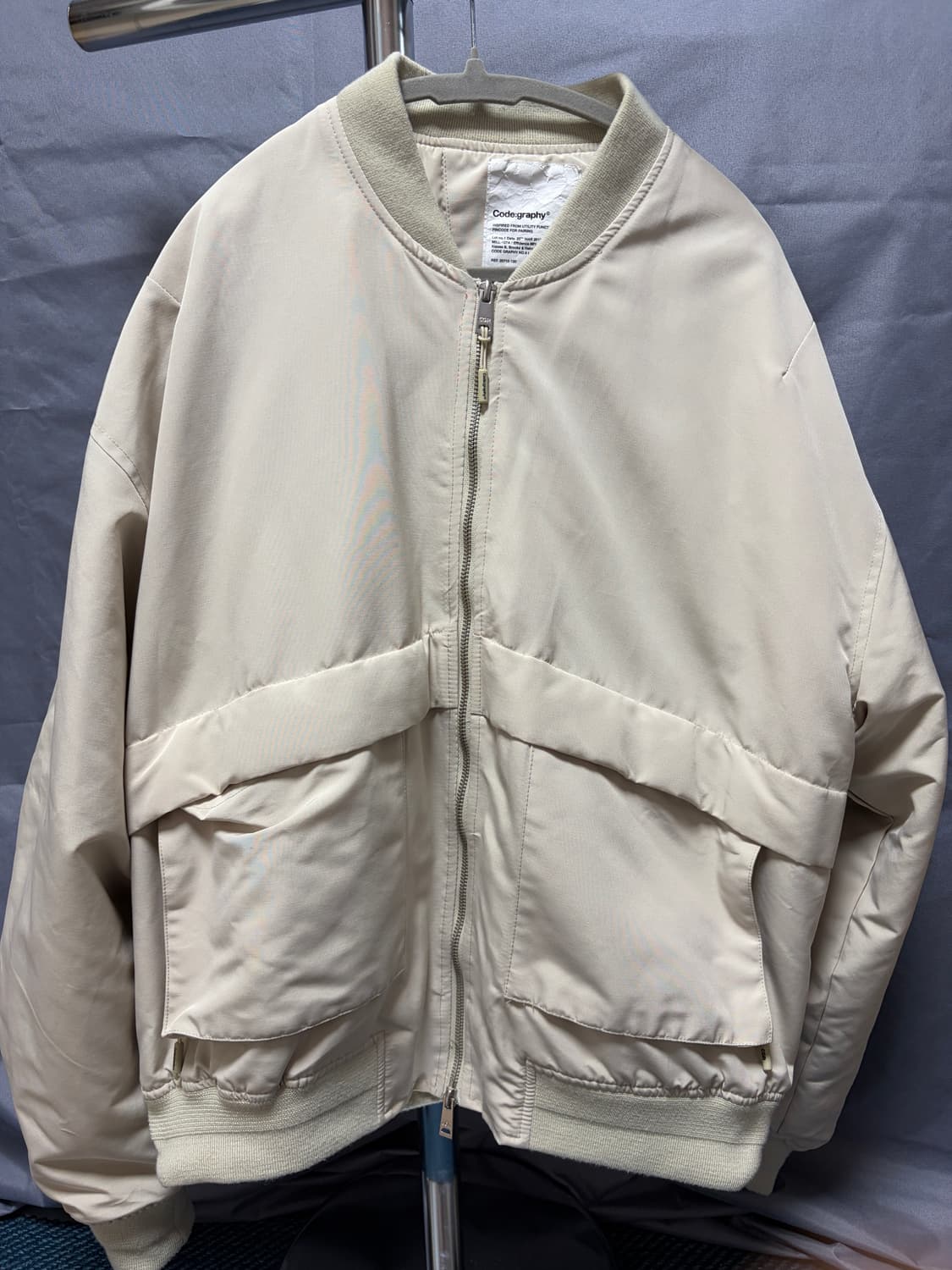 코드그라피 2-WAY 유틸리티 MA-1 자켓_크림 상품이미지1