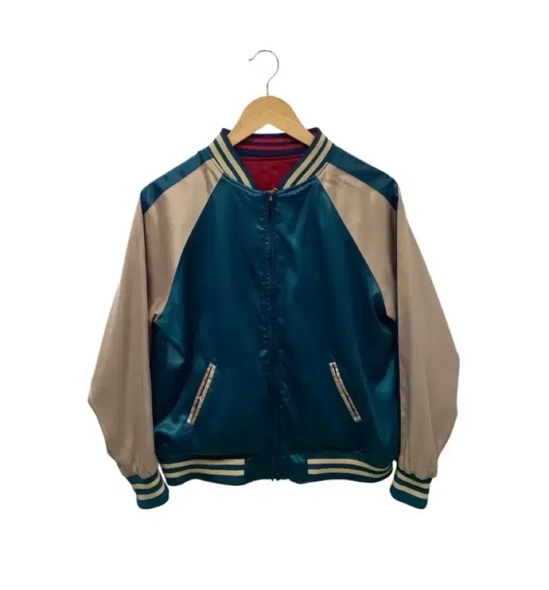 자라 ZARA 리버시블 빈티지 스카쟌 봄버점퍼 M 상품이미지5