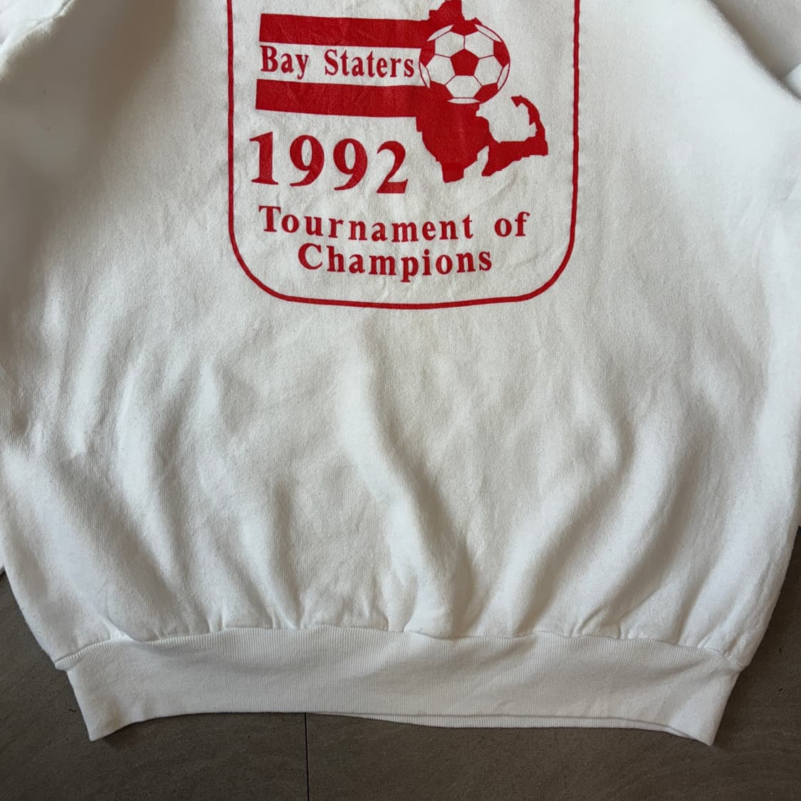 90s 90년대 미국 생산 빈티지 화이트 스웻셔츠 상품이미지4