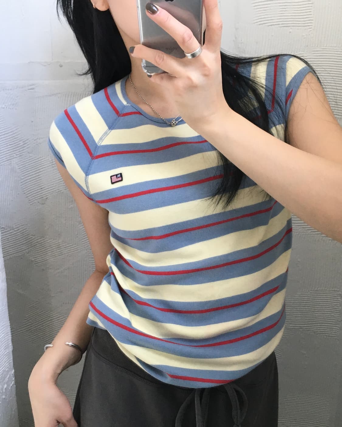 Polo 폴로 랄프로렌 진스 레드-스카이블루 스트라이프 티셔츠  상품이미지2