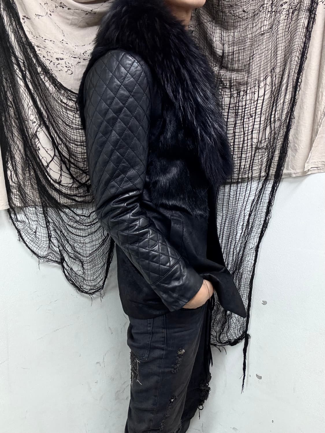 [VKEI]Raccoon Fur Trimming Shadow Washed 상품이미지4