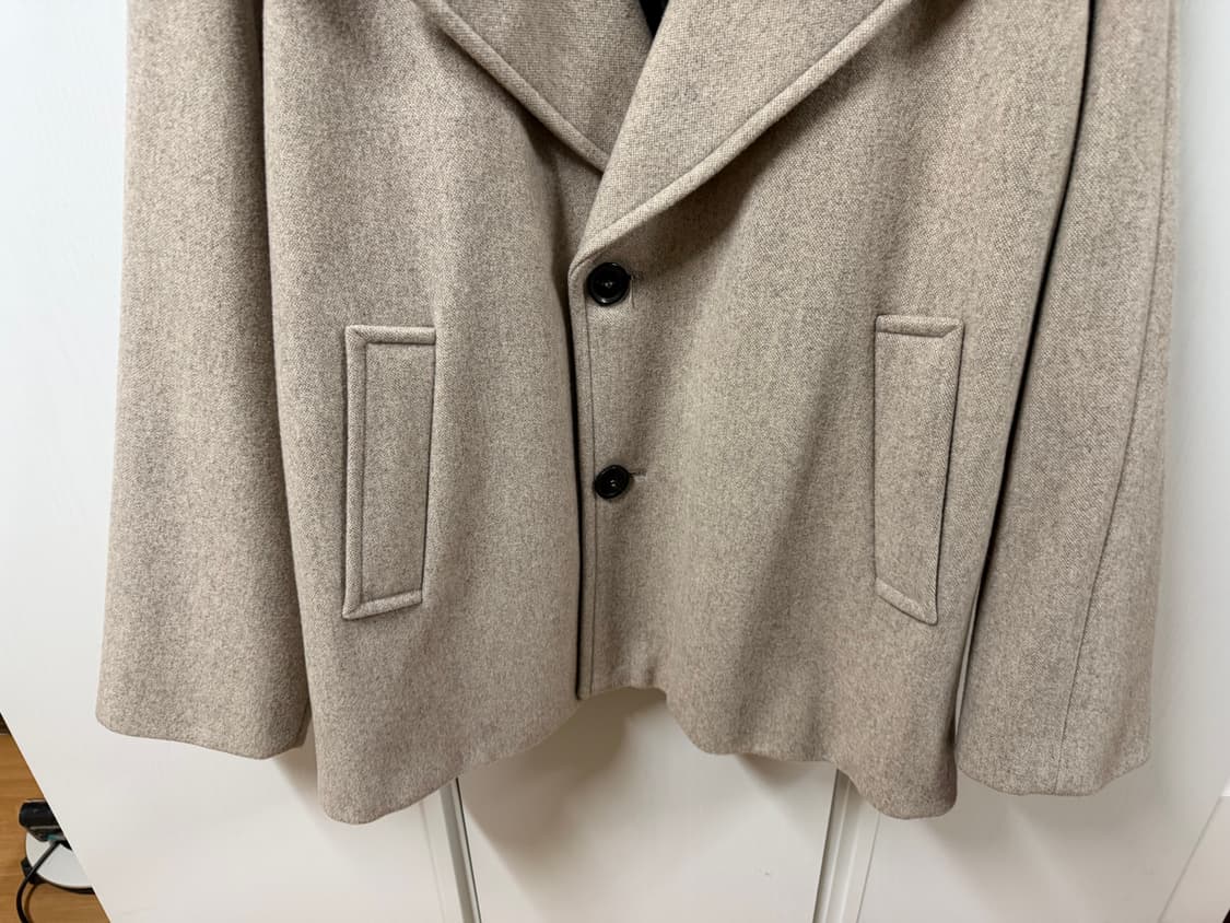 Mmgl 믐글 미니멀 하프 코트 베이지 4 상품이미지4