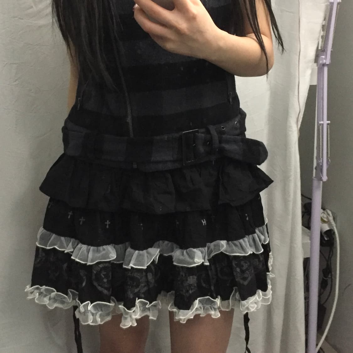 Vintage 빈티지 고스펑크 고스로리 고딕 캉캉 스커트 상품이미지3