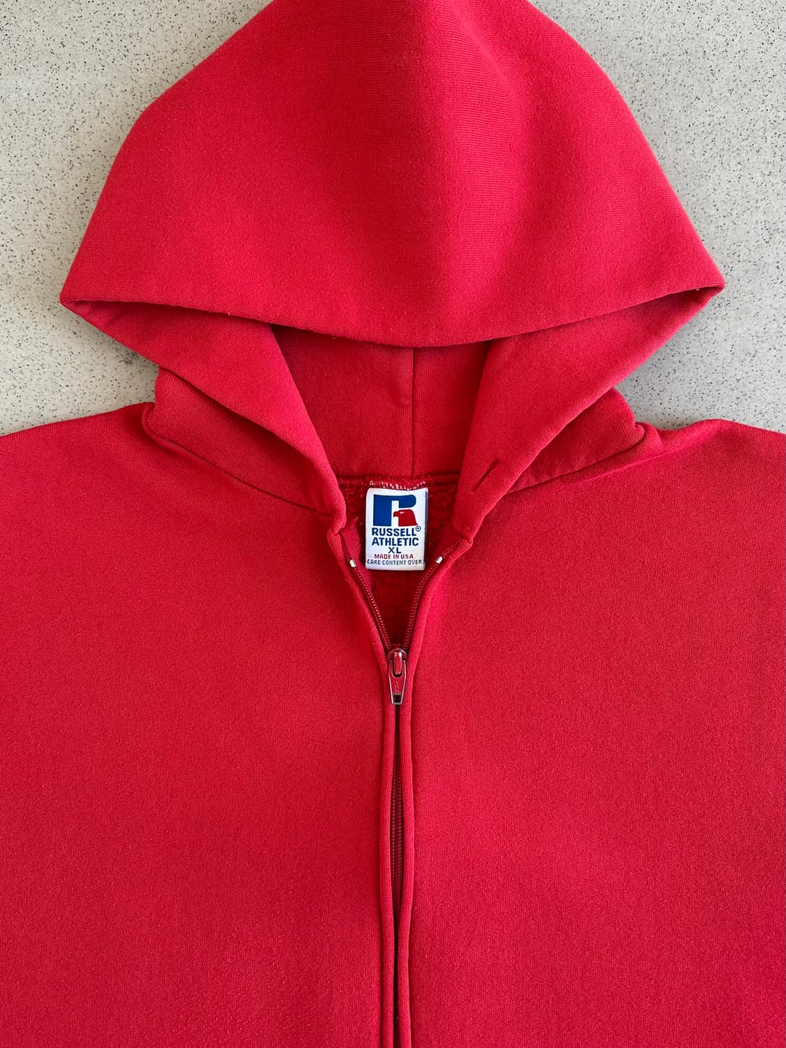 90s 빈티지 러셀 후드집업 레드 XL USA 상품이미지6