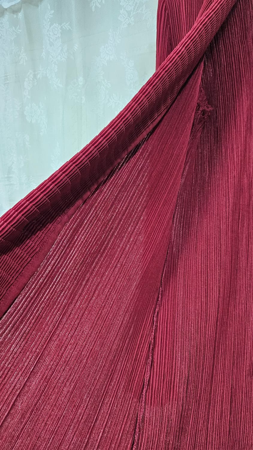 버건디  플리츠 주름 가디건  상품이미지5