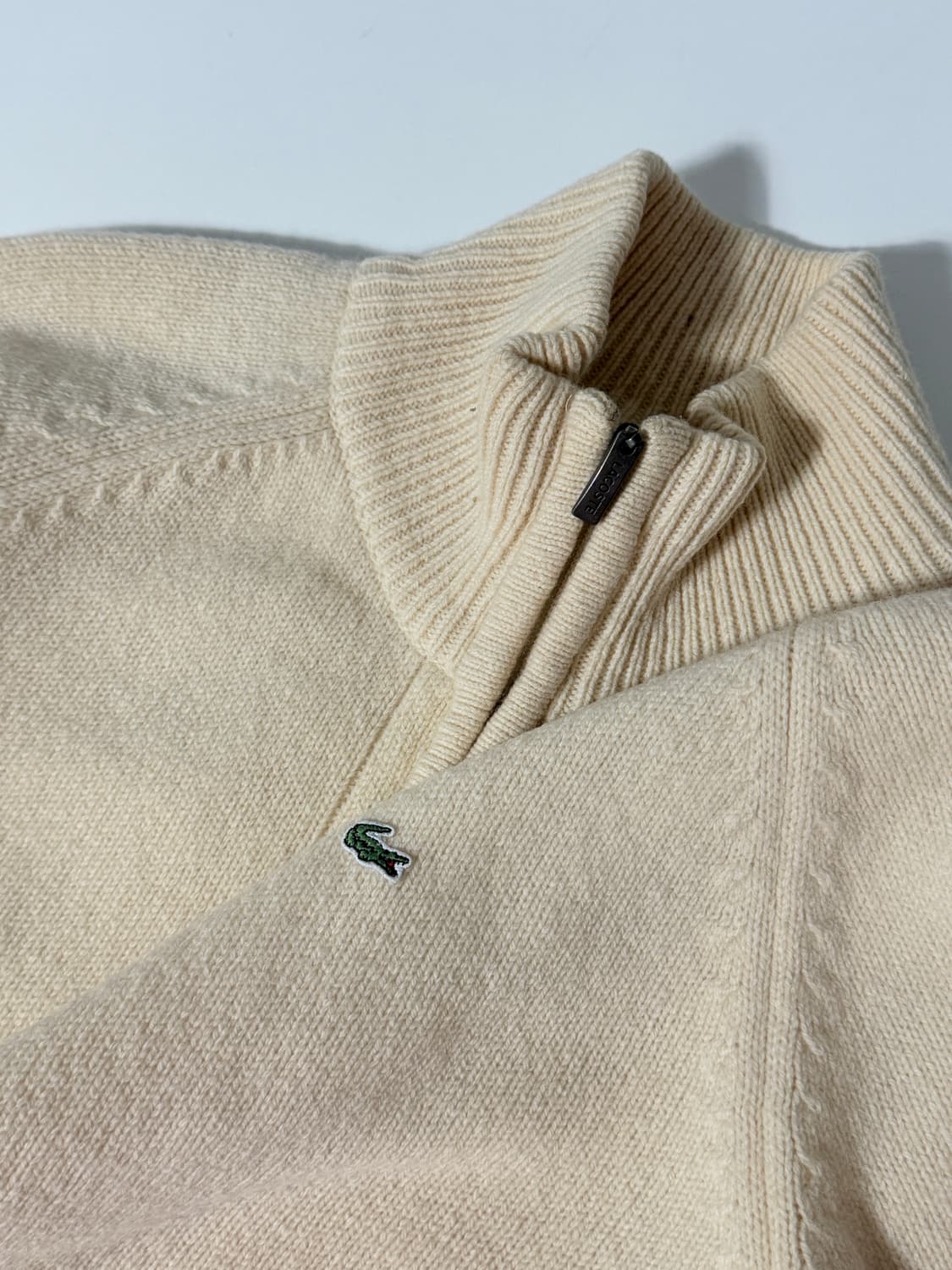 라코스테 루즈핏 00‘s 아이보리 울 니트 집업 상품이미지2