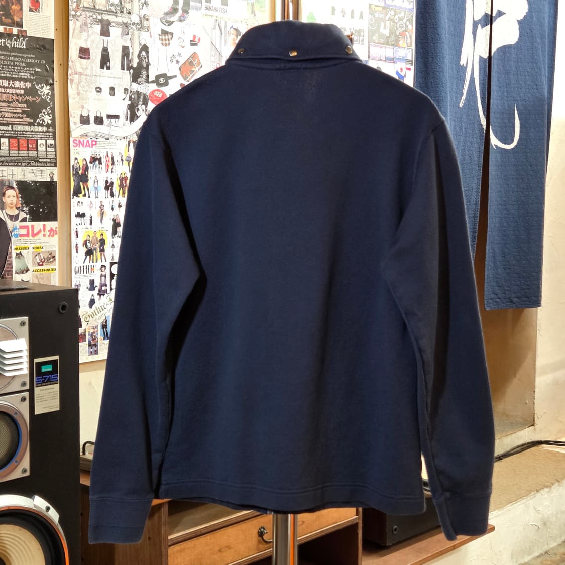 JPN 타케오 키쿠치 네이비 카라 와플 집업 상품이미지4