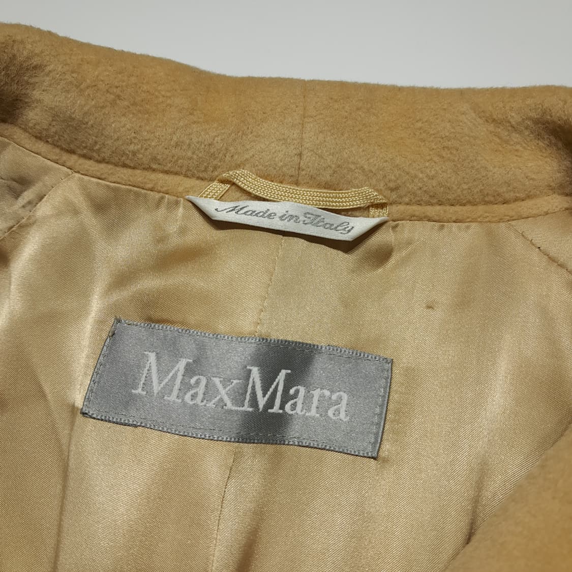 CL285 XL 막스마라 90s 이태리판 울 와이드라펠 카멜베이지 코트 상품이미지4