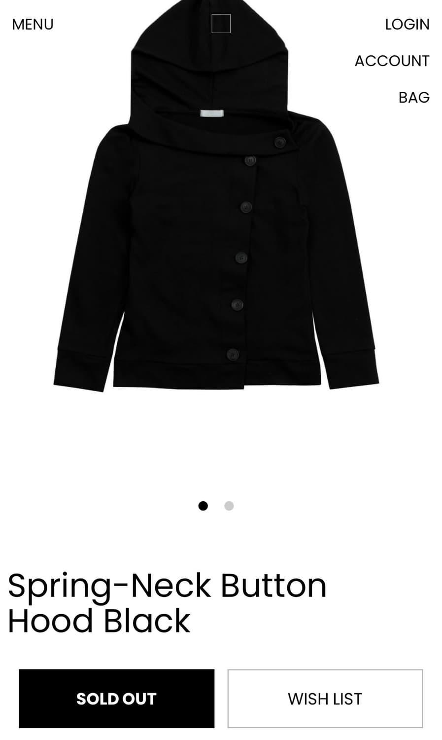 오스하이 Spring-Neck Button Hood Black 상품이미지1