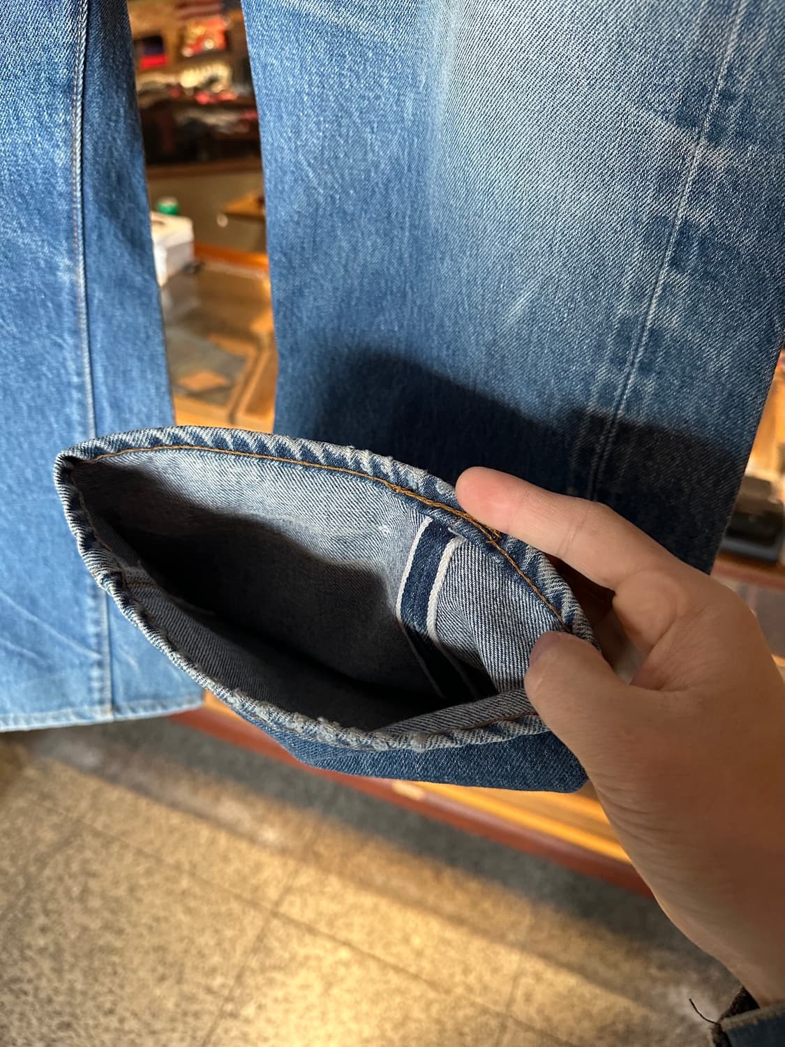 80s USA 빈티지 리바이스 501 셀비지 데님 팬츠 상품이미지4