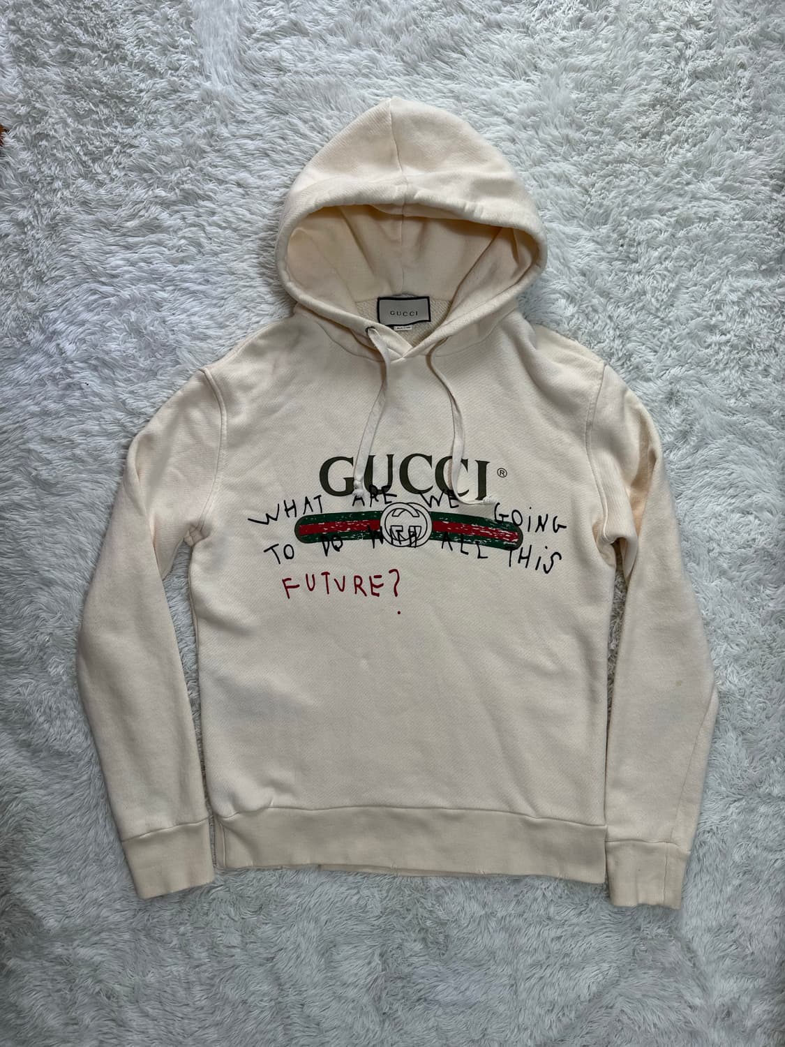 구찌 프린팅 아이보리 후드티 us S kr L 상품이미지1