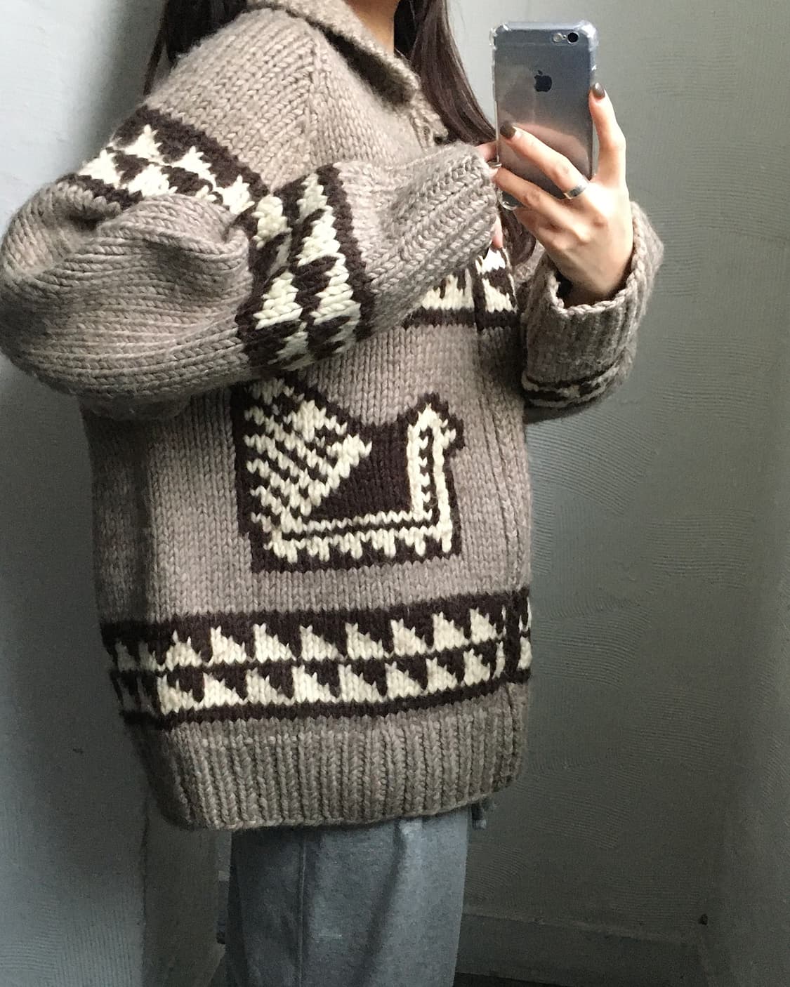 Polo 폴로 진스 헤비 울 코위찬 니트 집업  상품이미지3