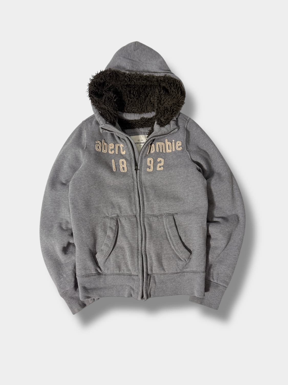 아베크롬비 루즈핏 00‘s 울프죠 그레이 후드집업 상품이미지1