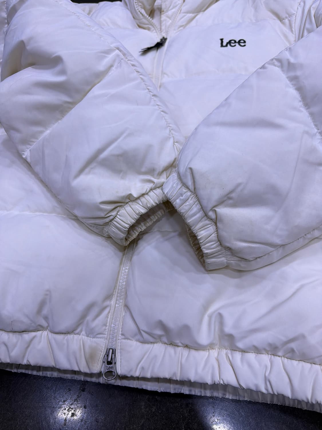 Lee 리 덕다운 오리털 화이트 숏패딩 점퍼 M 상품이미지7