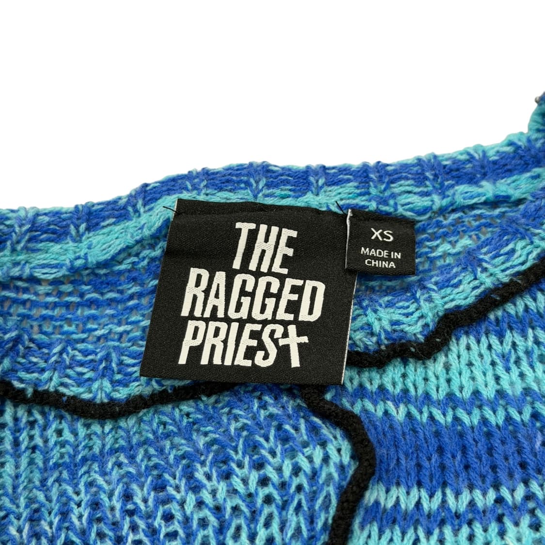 더 래그드 프리스트 크롭 니트 블루 XS 상품이미지4