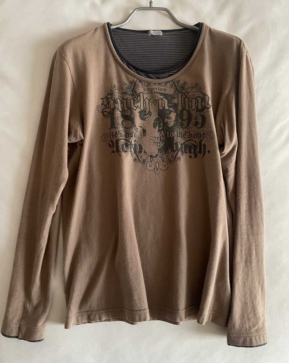 Vintage brown skull print long sleeve 상품이미지2