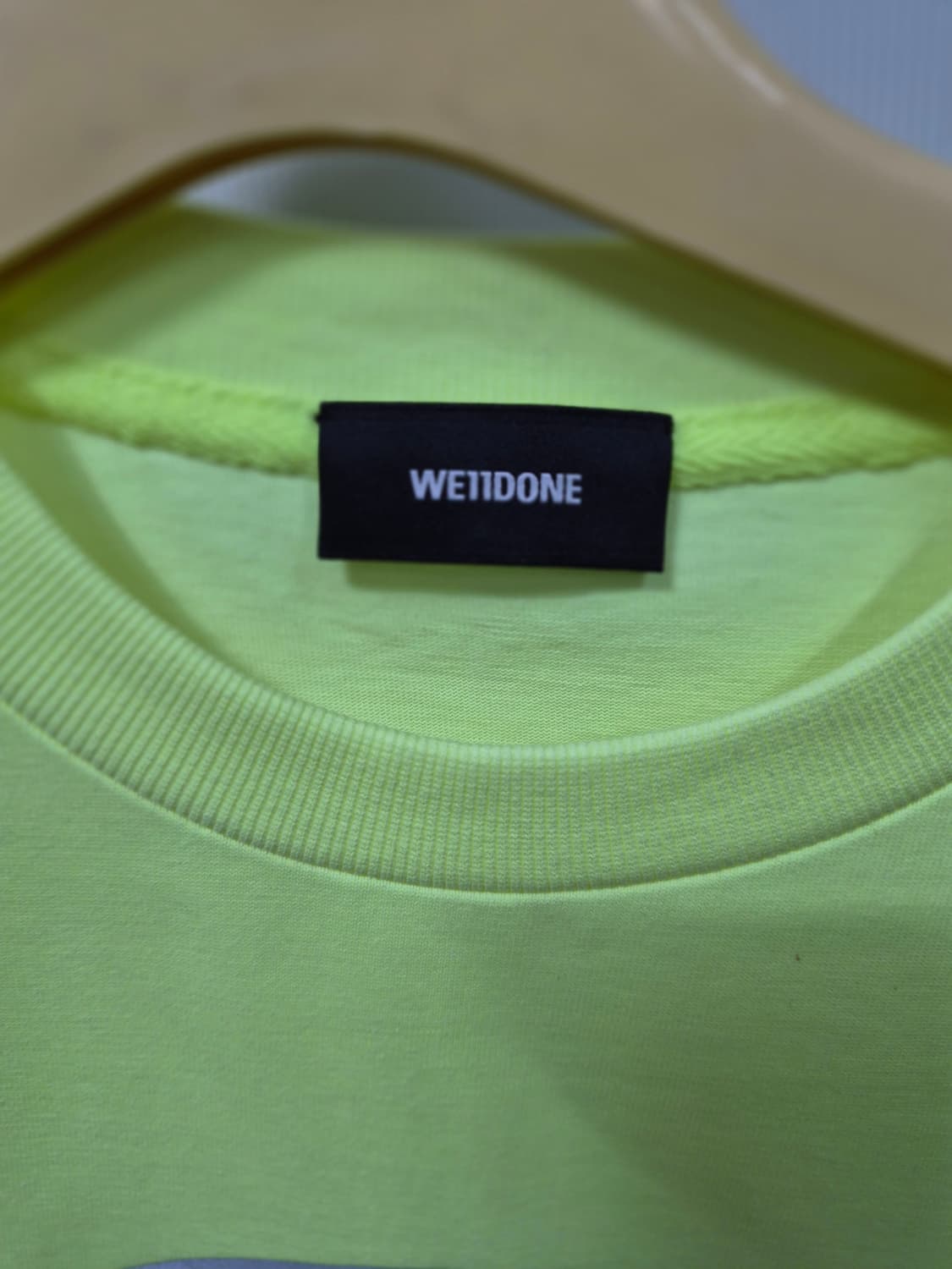 We11done 웰던 형광 반팔 티셔츠 오버사이즈 S 상품이미지3