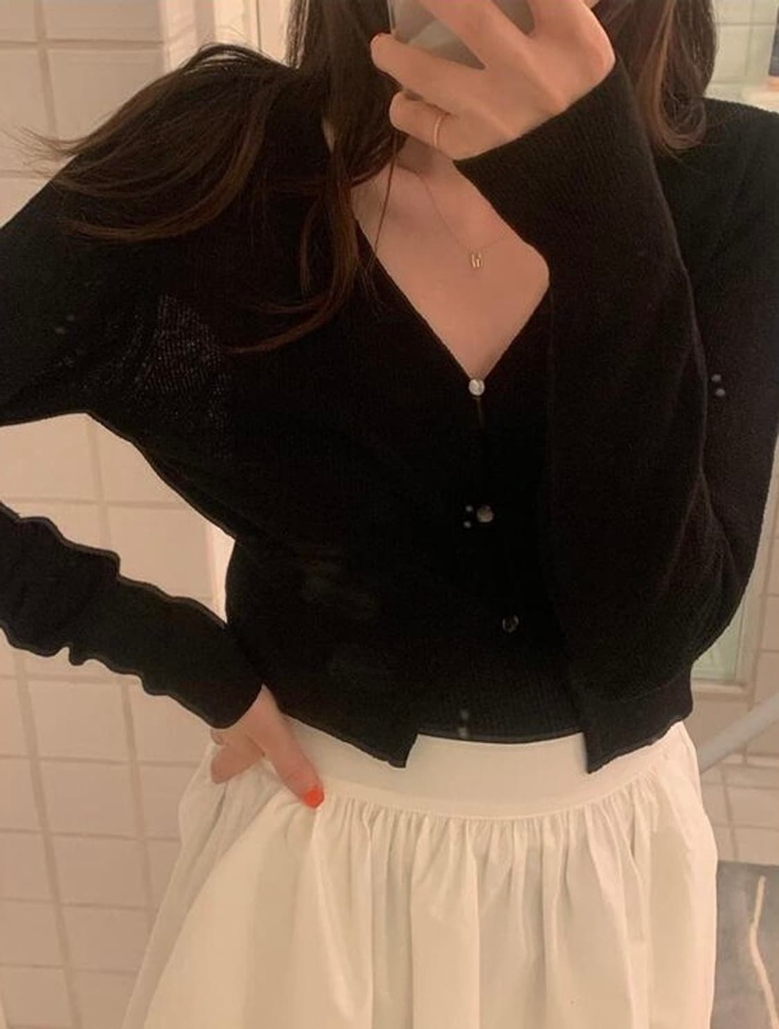 미뉴에트제작 린넨가디건 블랙 상품이미지1