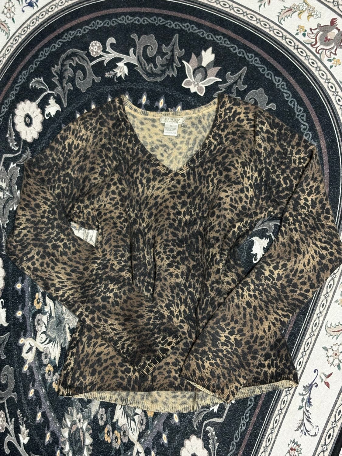 아케호무 빈티지 캐시미어 호피 니트 상품이미지2