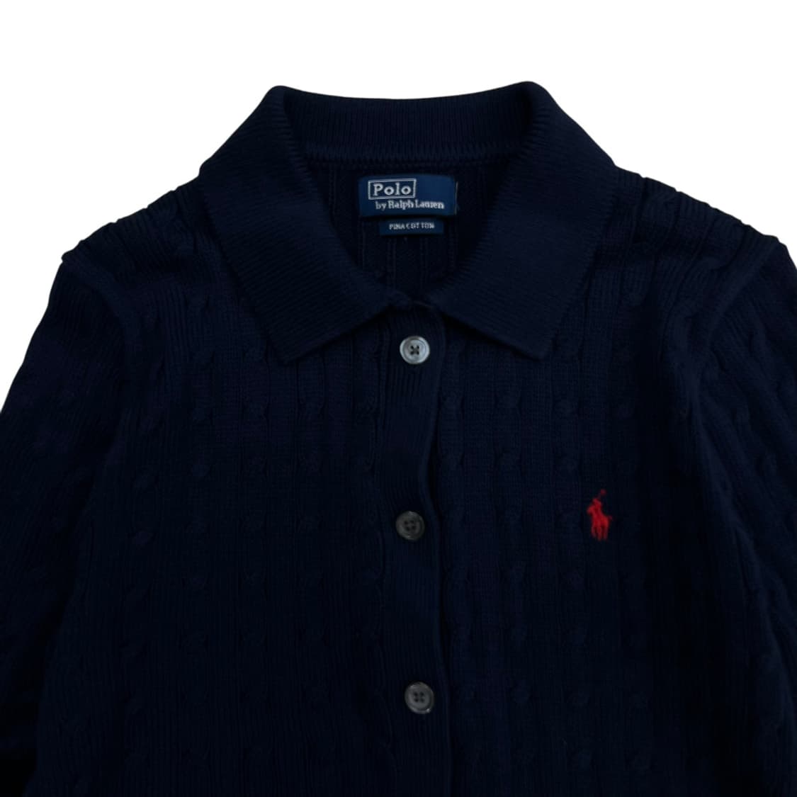 폴로 랄프로렌 레드포니 네이비 꽈배기 카라 버튼 가디건 상품이미지4