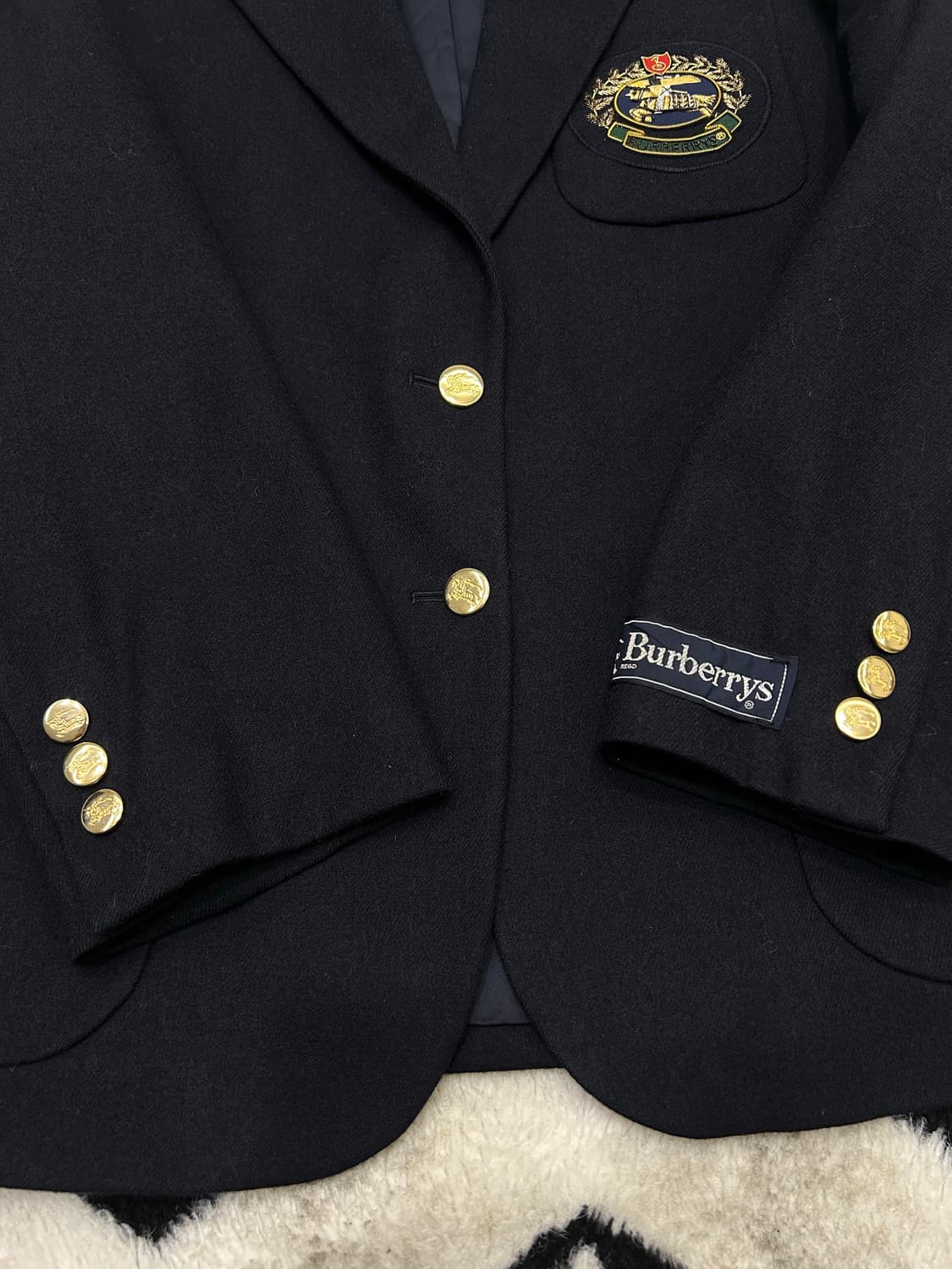 [44-55]버버리 크레스트 로고 와펜 울 금장 블레이저/짙은네이비 상품이미지4