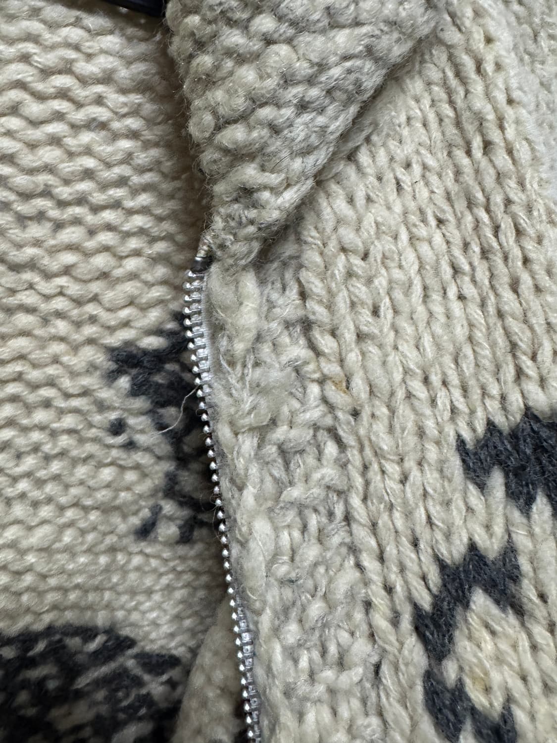 빈티지 고래 패턴 헤비 울 코위찬 가디건 상품이미지4