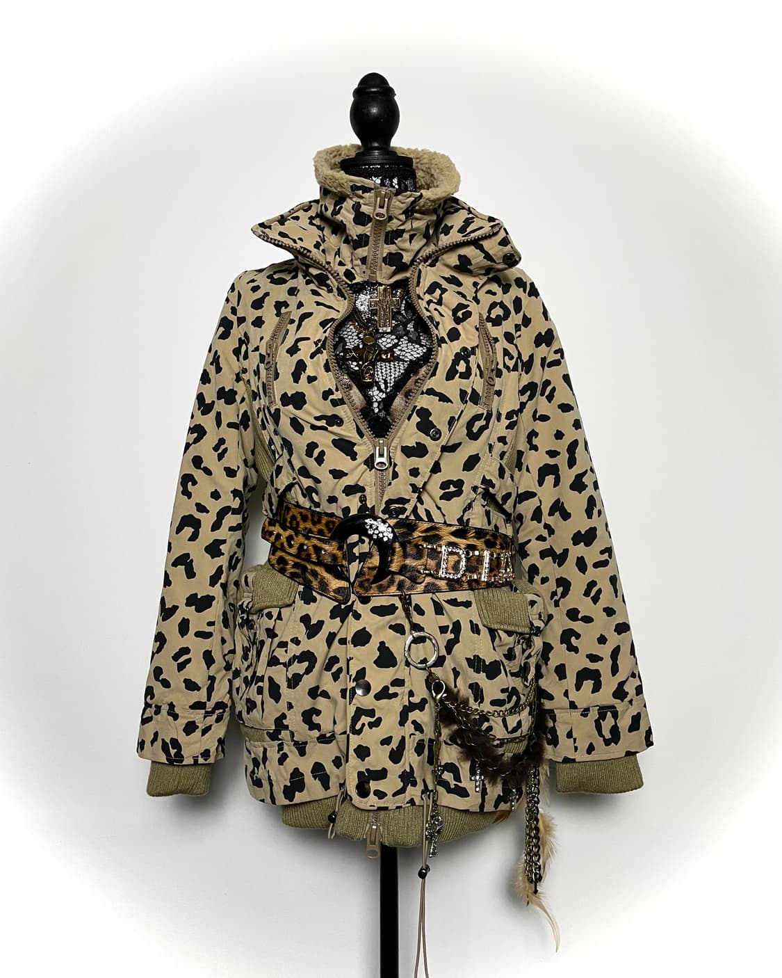 jpn 갸루 레오파드 호피 무늬 패딩 자켓 상품이미지1