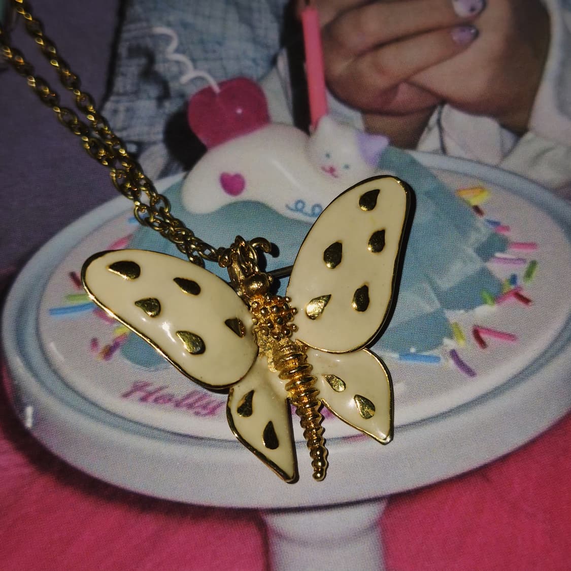 80s 캐나다 도란 나비 요정 브로치 목걸이 상품이미지10