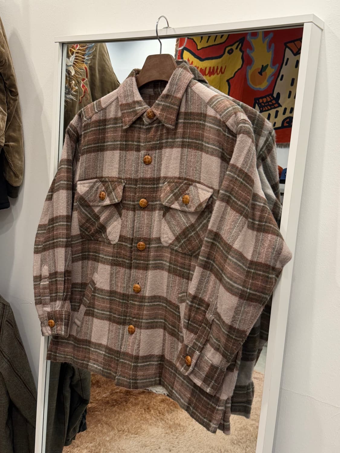 Vtg 빈티지 쉐르파 체크 셔츠 자켓 상품이미지1