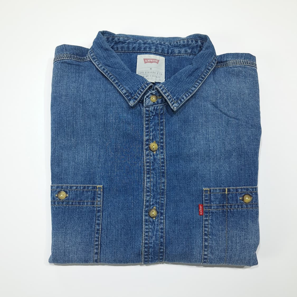 CL510 XL 리바이스 코튼 인디고 워싱 중청 데님셔츠 남방 상품이미지8