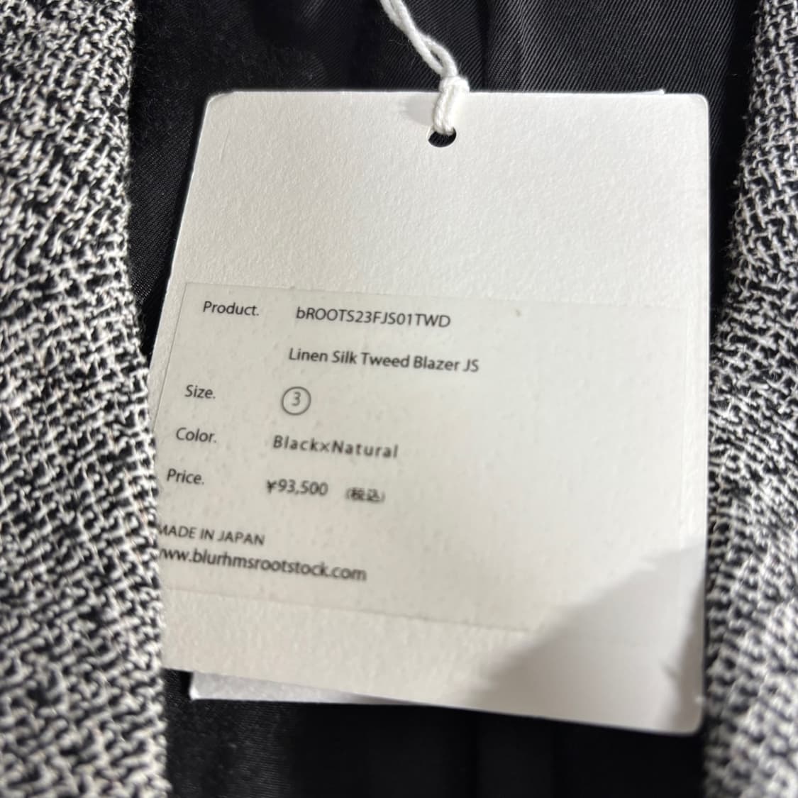 3) 블럼스 ROOTSTOCK 23AW 트위드 더블 자켓 블레이저 상품이미지5