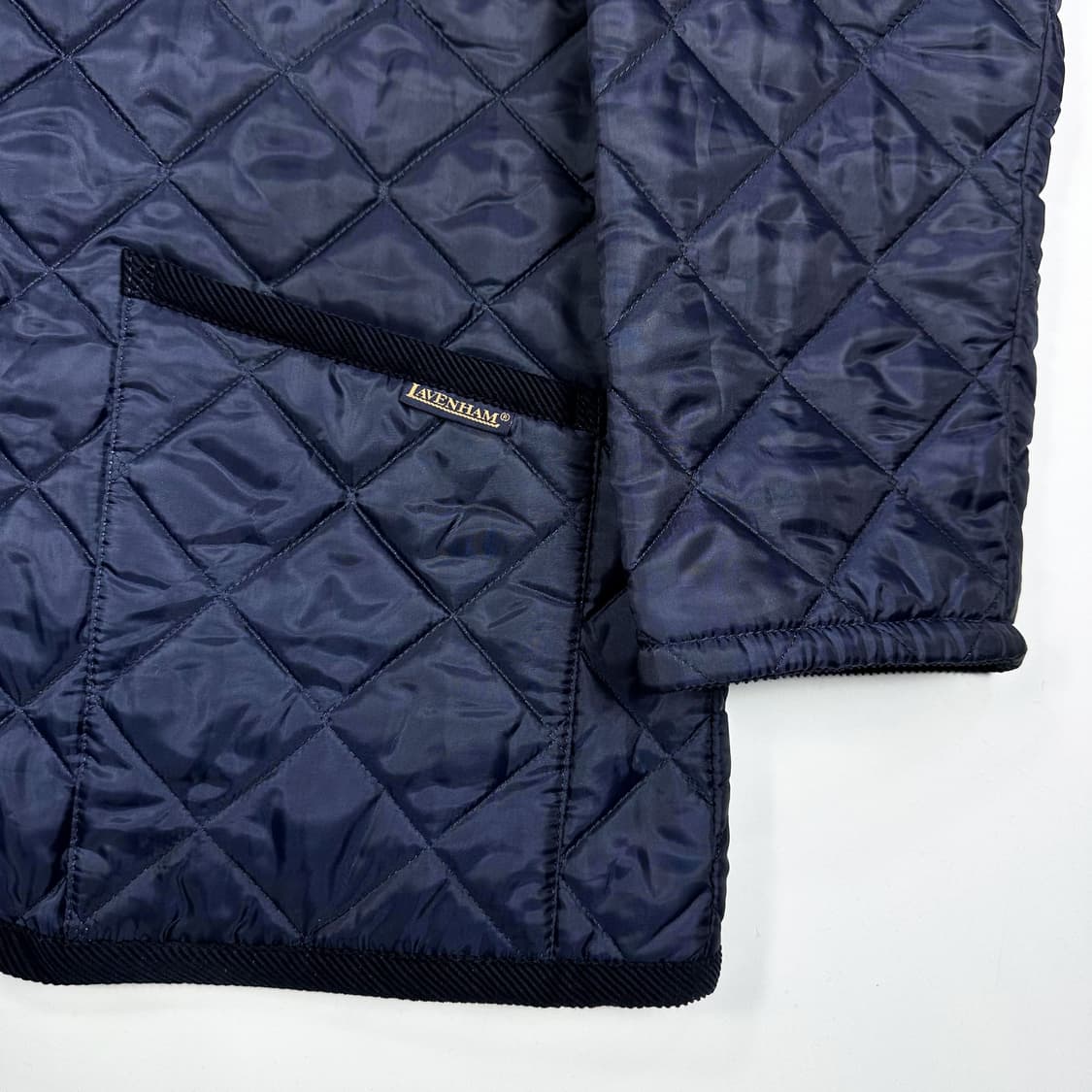 라벤햄 잉글랜드 클래식 코듀로이 카라 퀼팅자켓 네이비 XL 상품이미지3