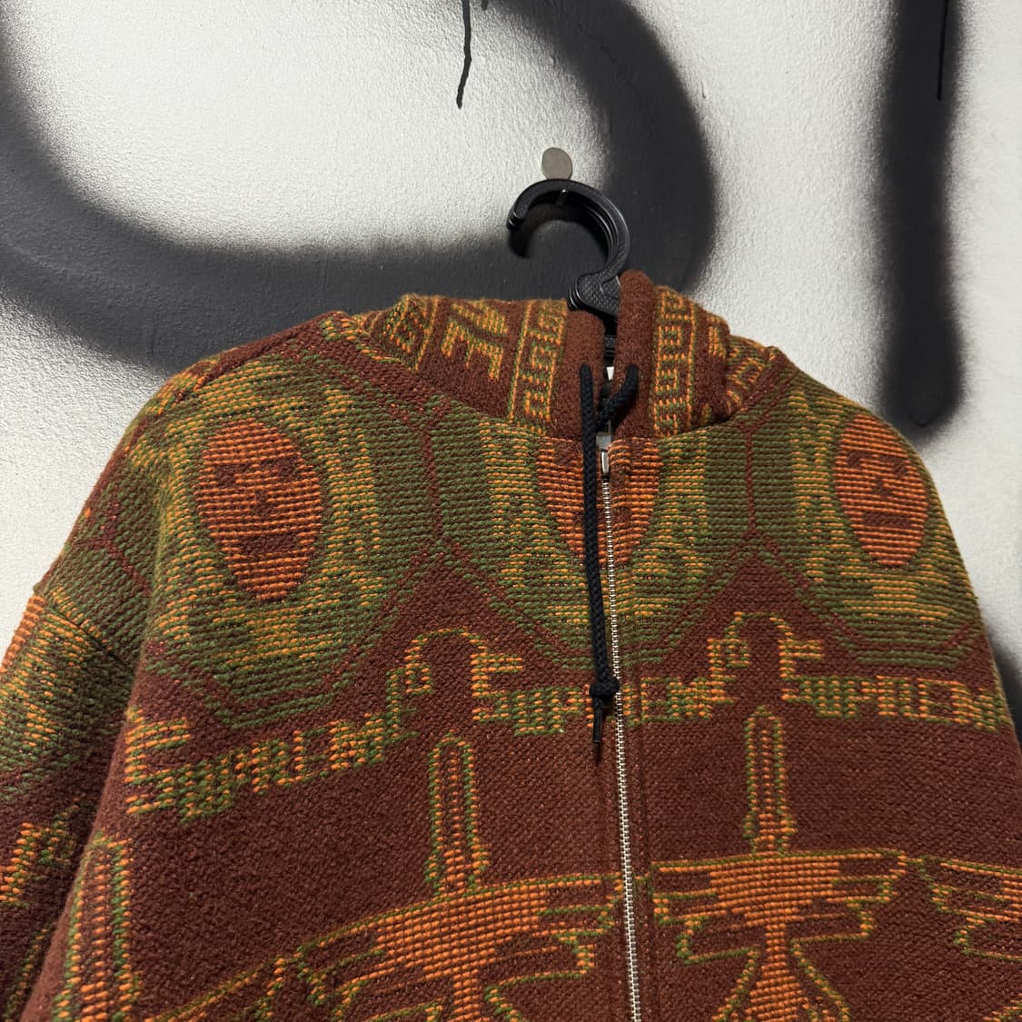 슈프림 22fw 우븐 (울) 에스닉 집업 후드 자켓 러스크 상품이미지3