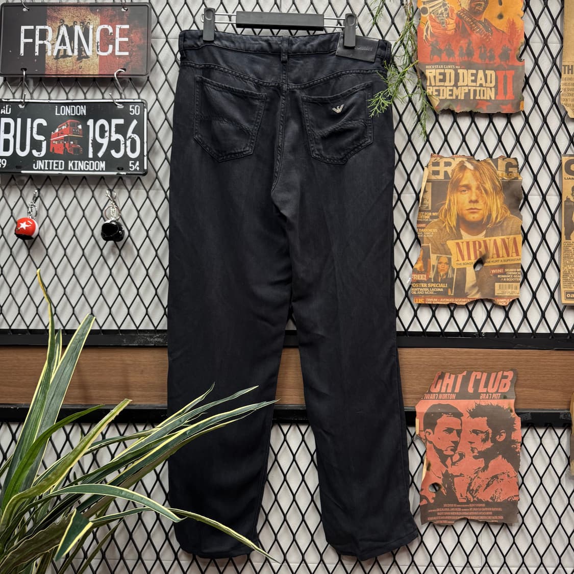 엠포리오 아르마니 빈티지 데님 팬츠 후면 이글 로고 포인트 다크그레이 상품이미지2