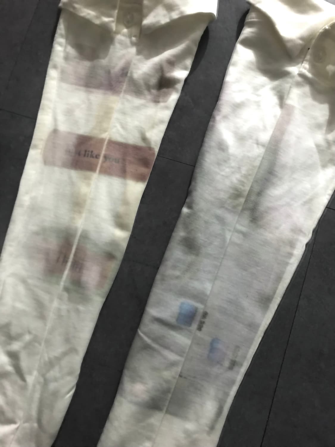 Cuff Shirt Print Sheer Long Socks 상품이미지2